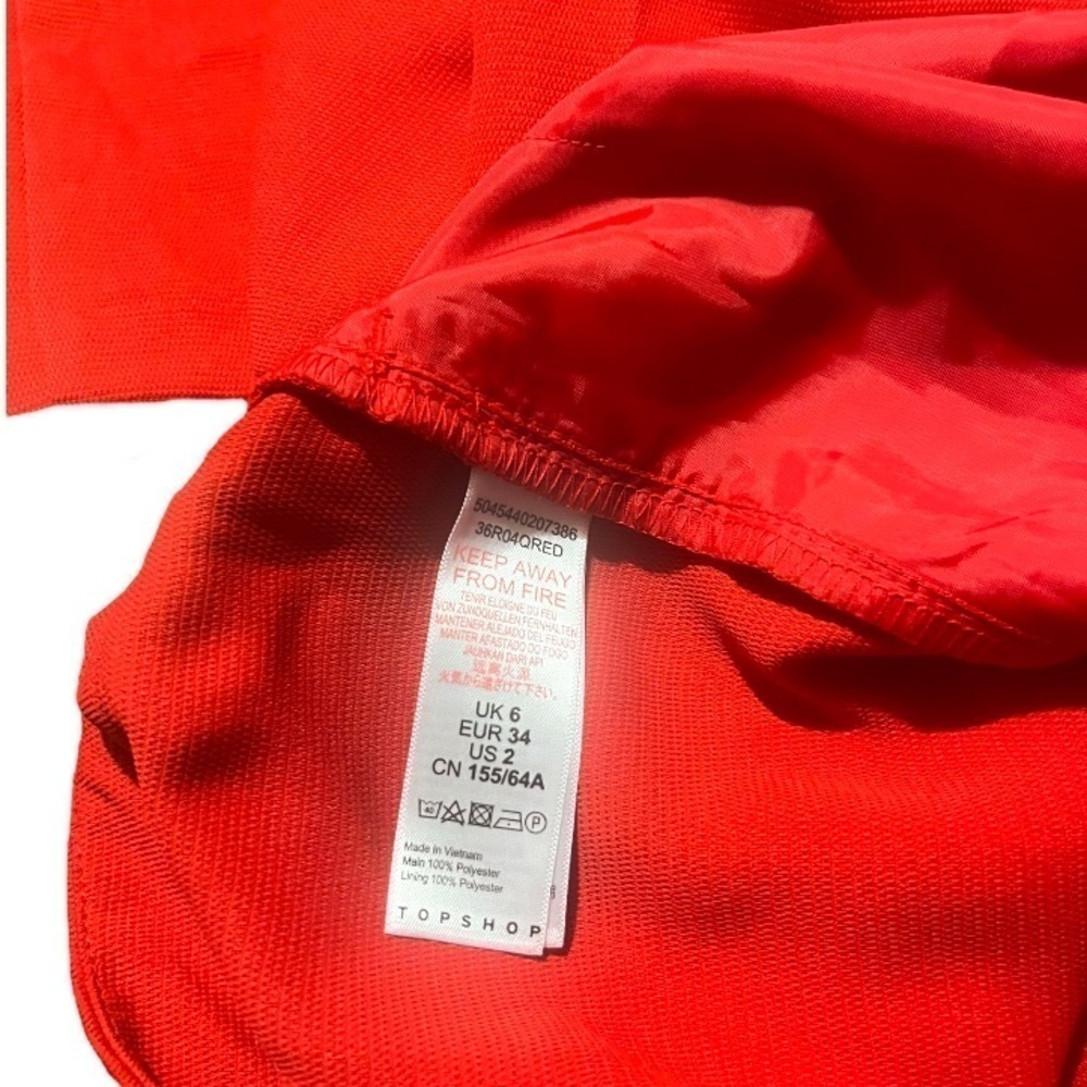 NWOT Topshop Rich Red Women's Trousers Size 2 - Picture 9 of 9